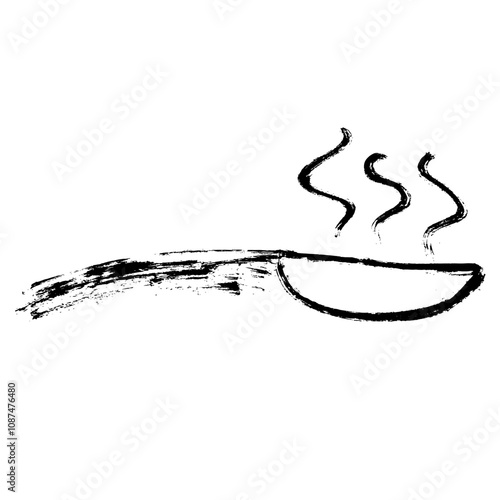 Hot Wok Dry Brush Grunge Icon