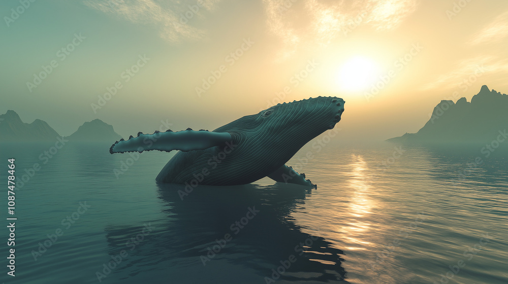 Fototapeta premium Very big shark fish in the sea.