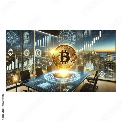 Futuristic Holographic Financial Display