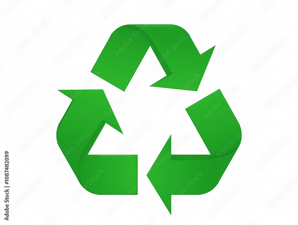 Green recycling sign, eco-recycling concept Green recycling sign, eco-recycling concept