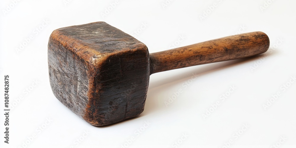 Old rubber mallet resting on a white background, showcasing the vintage design and texture of an old rubber mallet. This old rubber mallet serves as a perfect tool for various applications. Old rubber mallet resting on a white background, showcasing the vintage design and texture of an old rubber mallet. This old rubber mallet serves as a perfect tool for various applications.