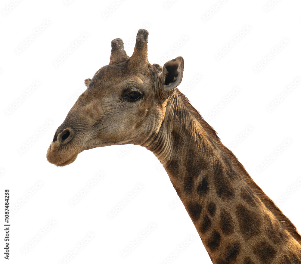 Giraffe im Busch vom Krüger National Park - Kruger Nationalpark Südafrika vorbereitet als png Datei