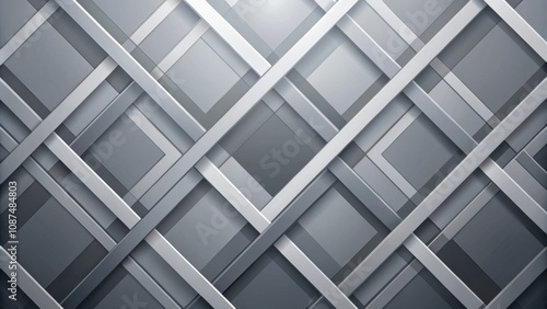 Abstract Geometric Pattern with Intersecting Lines and Gray Squares