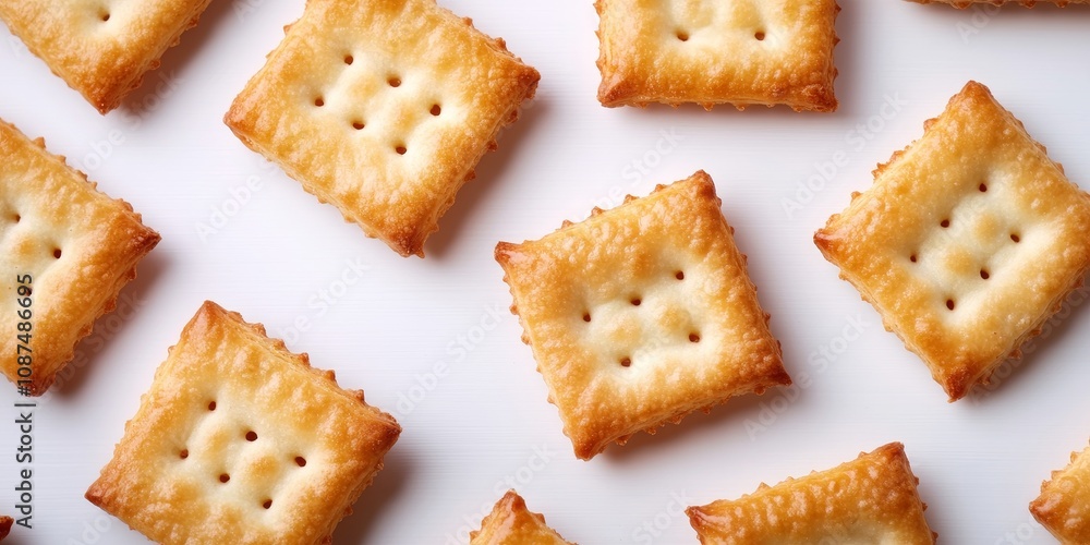 Fried crackers displayed on a white background create a visually appealing image. The texture and color of the fried crackers stand out beautifully against the clean white backdrop. Fried crackers displayed on a white background create a visually appealing image. The texture and color of the fried crackers stand out beautifully against the clean white backdrop.