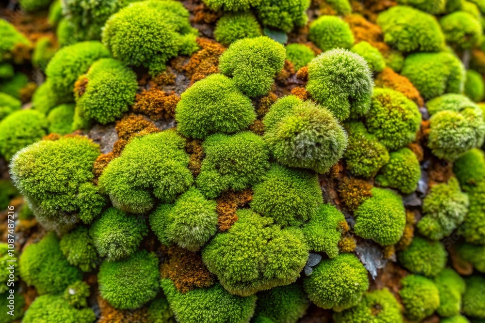 Rich Green Moss Covering Stone Surface with Intricate Texture and Earthy Elements for Wallpaper Background