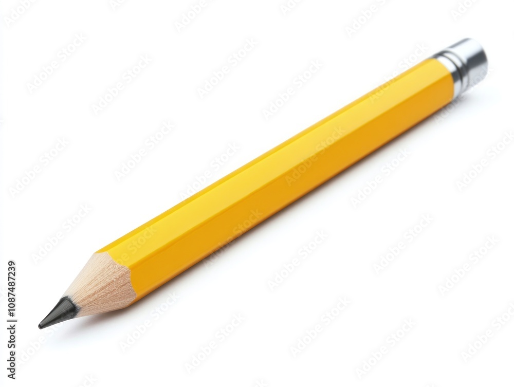 A yellow pencil with a sharpened tip, ideal for writing or drawing. A yellow pencil with a sharpened tip, ideal for writing or drawing.