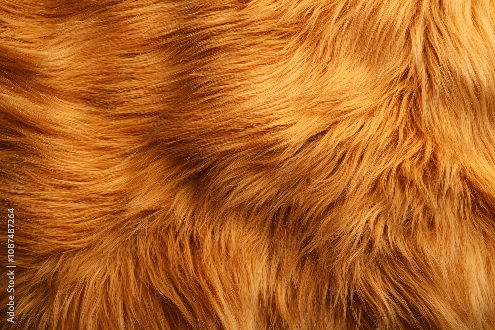Close-Up of Luxurious Orange Fur: Soft Texture and Warm Tones Close-Up of Luxurious Orange Fur: Soft Texture and Warm Tones