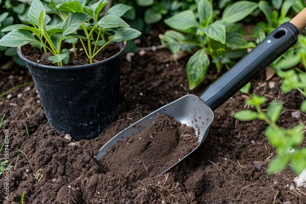 Hands preparing soil for planting Hands preparing soil for planting