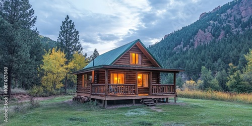 Cozy cabin nestled in a serene mountain pass, offering a tranquil escape with stunning views, perfect for relaxation and outdoor adventures. Experience the charm of a cabin in a picturesque setting.