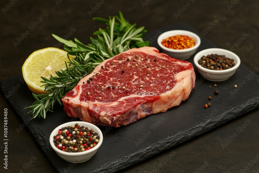 Marbled Beef Steak With Lemon And Herbs Marbled Beef Steak With Lemon And Herbs