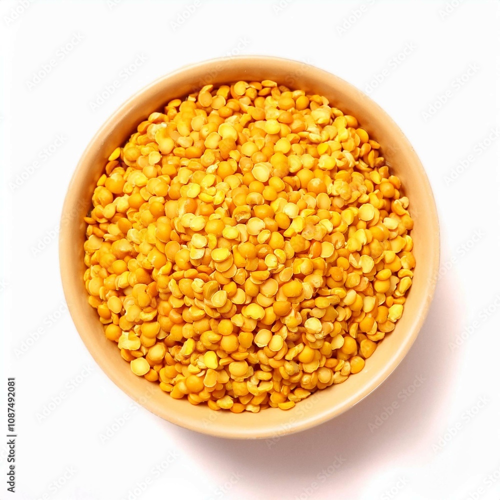 Raw khesari dal in a white bowl top view Raw khesari dal in a white bowl top view