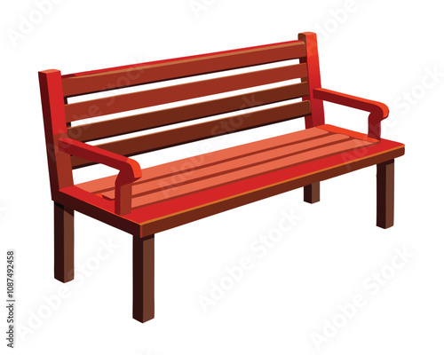 Empty bench vector illustration park bench