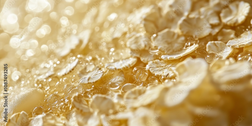 Macro photography showcasing the intricate texture of oat flakes, highlighting the unique details and patterns found in oat flakes, perfect for food and ingredient related themes. Macro photography showcasing the intricate texture of oat flakes, highlighting the unique details and patterns found in oat flakes, perfect for food and ingredient related themes.