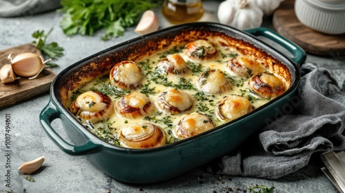 Baked Shells with Cheese and Fresh Herbs