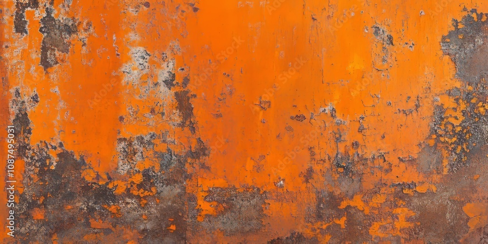 Abstract background featuring a metallic orange rust texture, showcasing unique grunge patterns. This metallic orange rust texture creates a visually striking and artistic ambiance. Abstract background featuring a metallic orange rust texture, showcasing unique grunge patterns. This metallic orange rust texture creates a visually striking and artistic ambiance.