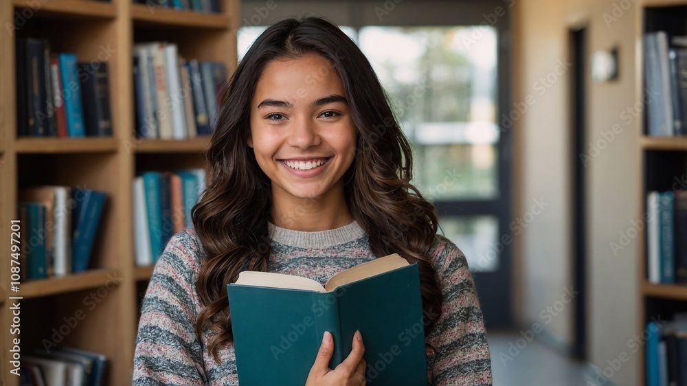 Girl student with books in glasses. Studying in college, university Girl student with books in glasses. Studying in college, university