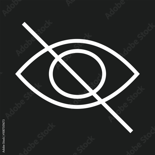 Sensitive Content, Eye crossed icon vector symbol. hidden pictogram. hide password or information, blind view. this object contains sensitive content which some people may find offensive or disturbing