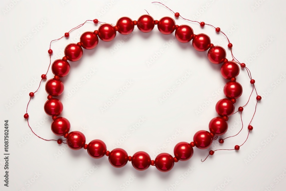 Circular Red Garland on White Background Circular Red Garland on White Background