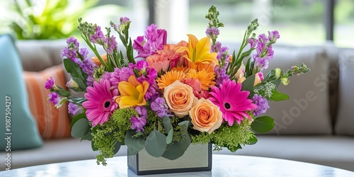 Wallpaper Mural A vibrant assortment of fresh flowers showcases a colorful display, perfect for adding a touch of beauty and freshness to any setting with these fresh flowers in a stunning arrangement. Torontodigital.ca