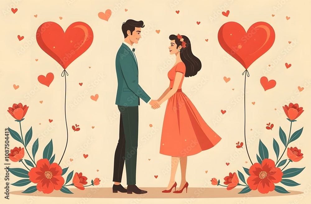 This is a charming pixel art illustration featuring a delightful scene of a man and a woman joyfully holding hands together This is a charming pixel art illustration featuring a delightful scene of a man and a woman joyfully holding hands together