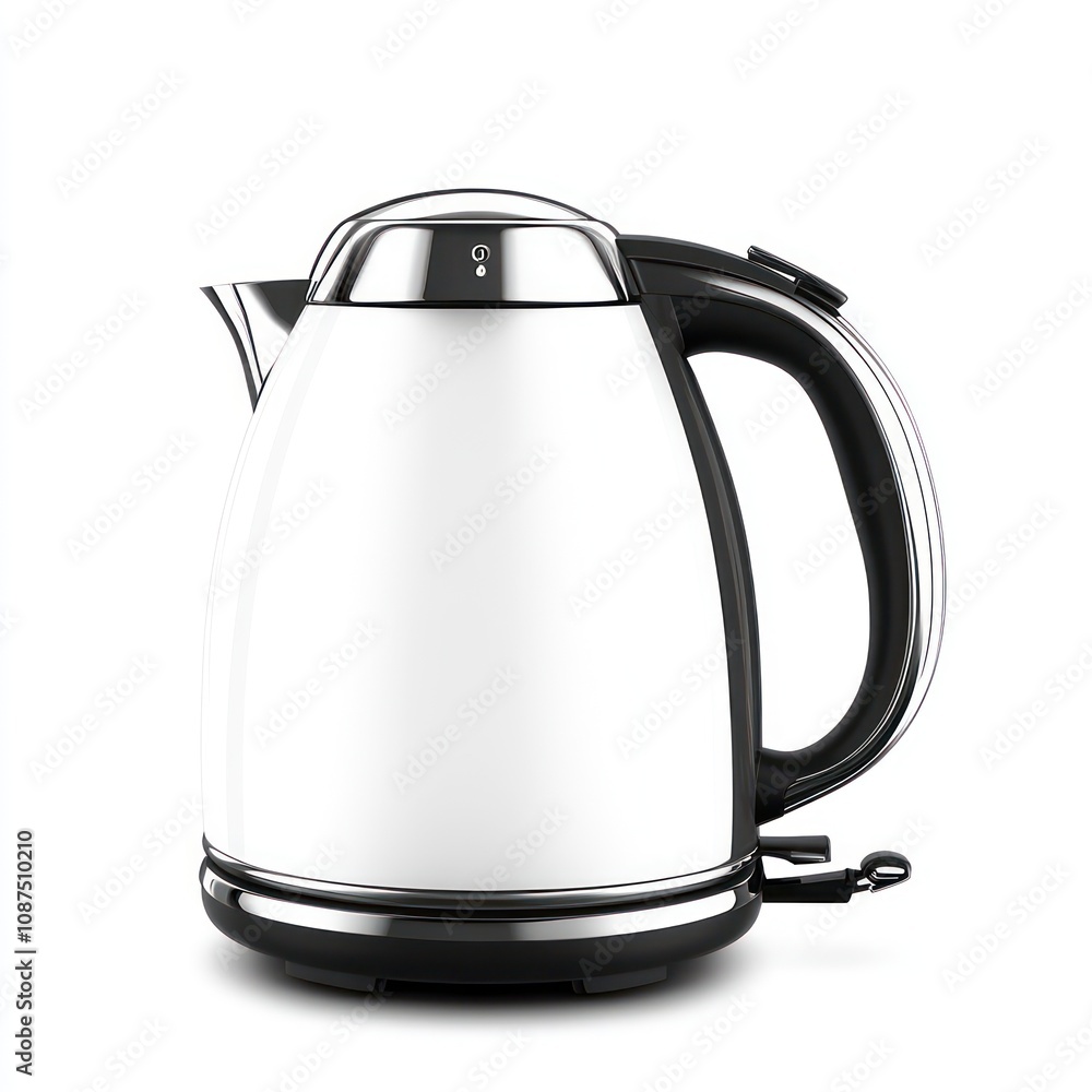 A modern electric kettle with a sleek design, ideal for boiling water quickly. A modern electric kettle with a sleek design, ideal for boiling water quickly.