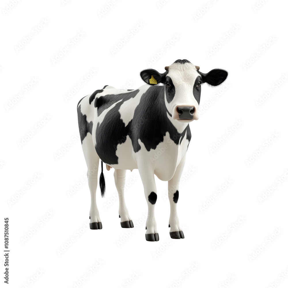 3D Render of a Holstein Friesian Cow - Isolated on White Background 3D Render of a Holstein Friesian Cow - Isolated on White Background