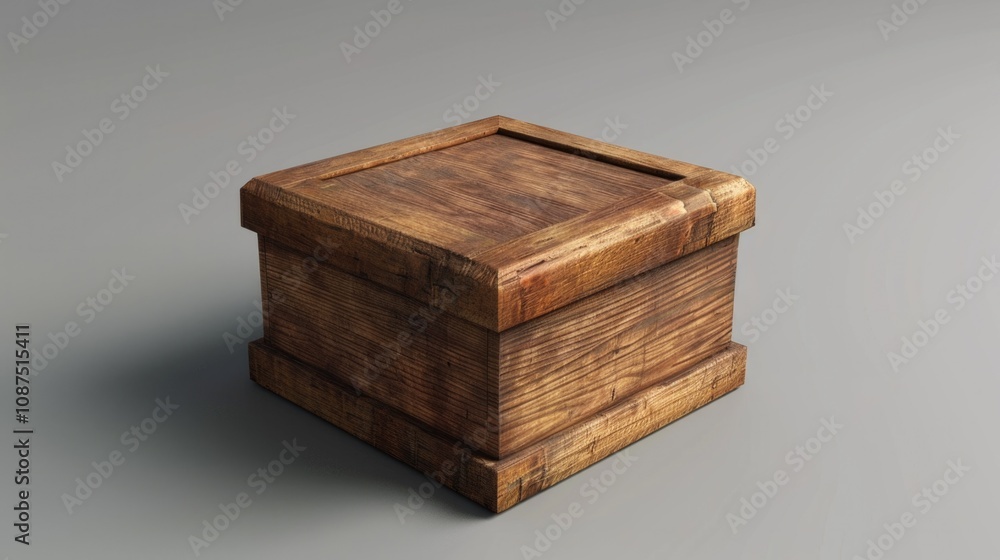 Simple Box. Three-Dimensional Wooden Box with Simple Paper Crafts Group Simple Box. Three-Dimensional Wooden Box with Simple Paper Crafts Group