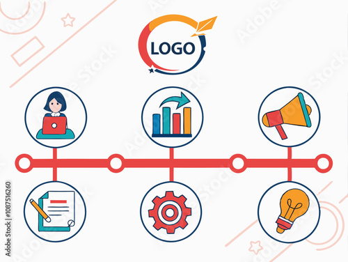 A vector illustration concept features a 3D set of business, social network, and communication icons for web and mobile design