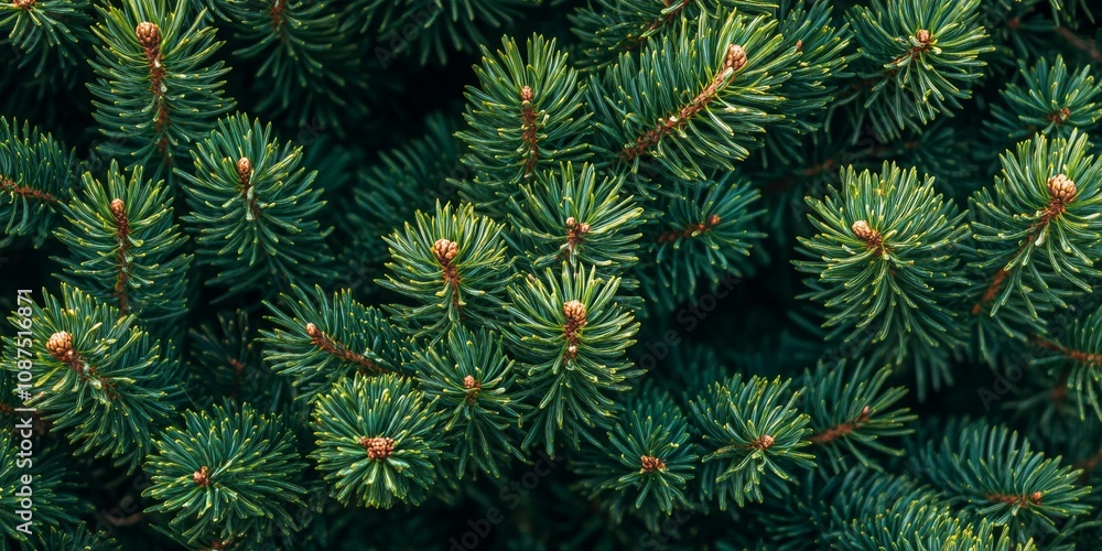 Lush close up of a green pine tree, showcasing the vibrant greenery and intricate details of the pine tree leaves, evoking a sense of tranquility and connection with nature through this greenery. Lush close up of a green pine tree, showcasing the vibrant greenery and intricate details of the pine tree leaves, evoking a sense of tranquility and connection with nature through this greenery.