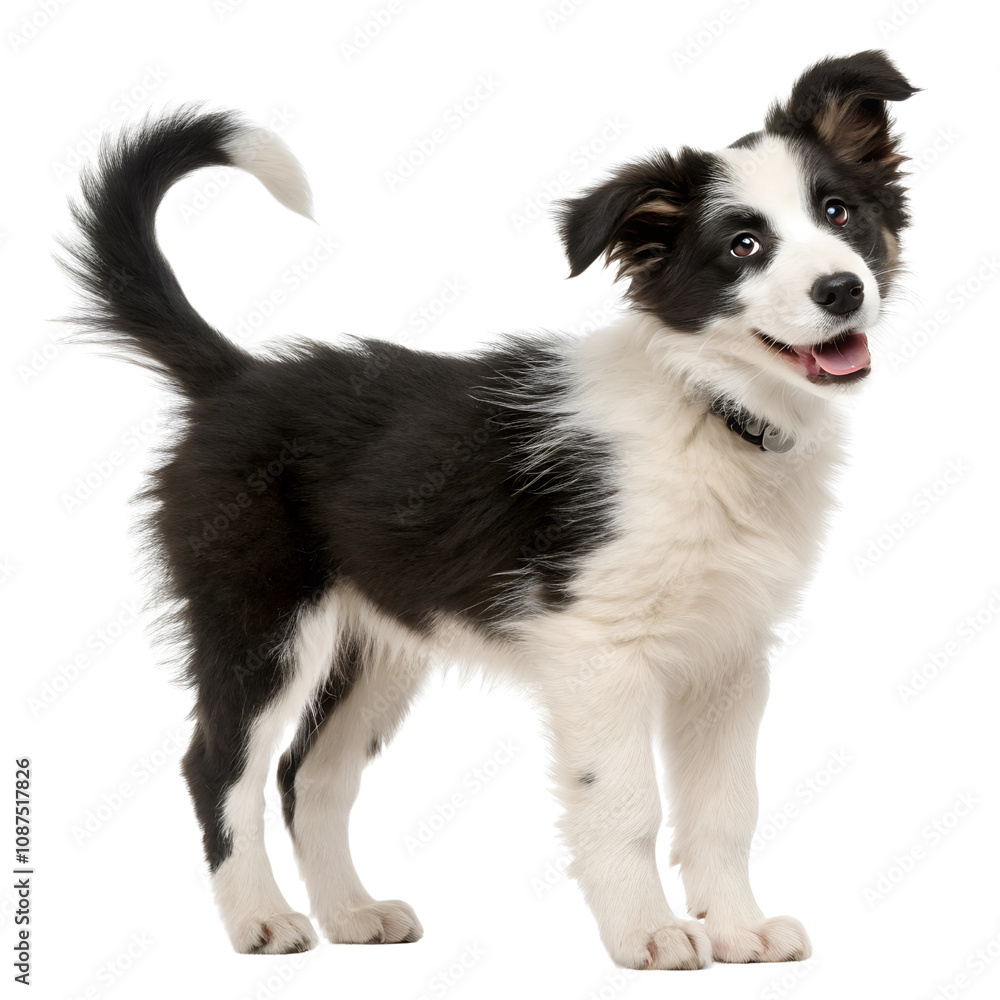 Playful Border Collie Puppy Isolate On Transparent Background Cutout, PNG file, Cutout file Playful Border Collie Puppy Isolate On Transparent Background Cutout, PNG file, Cutout file