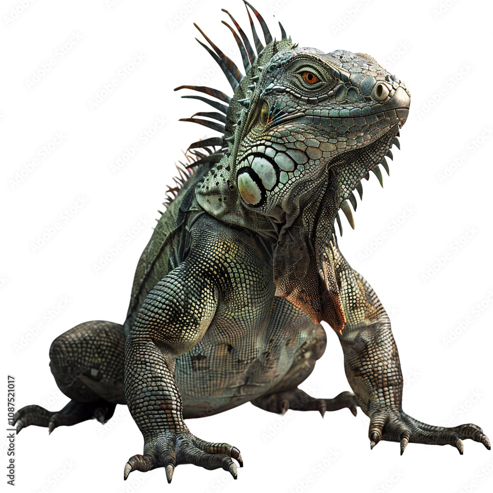 Obraz premium Green Iguana Closeup