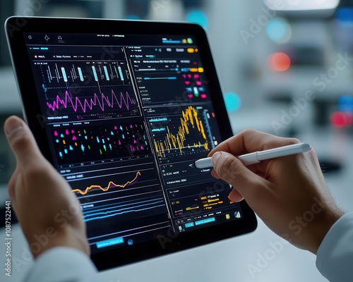 Wallpaper Mural Solo engineer crafting intricate wing designs on a tablet, surrounded by flight data Torontodigital.ca