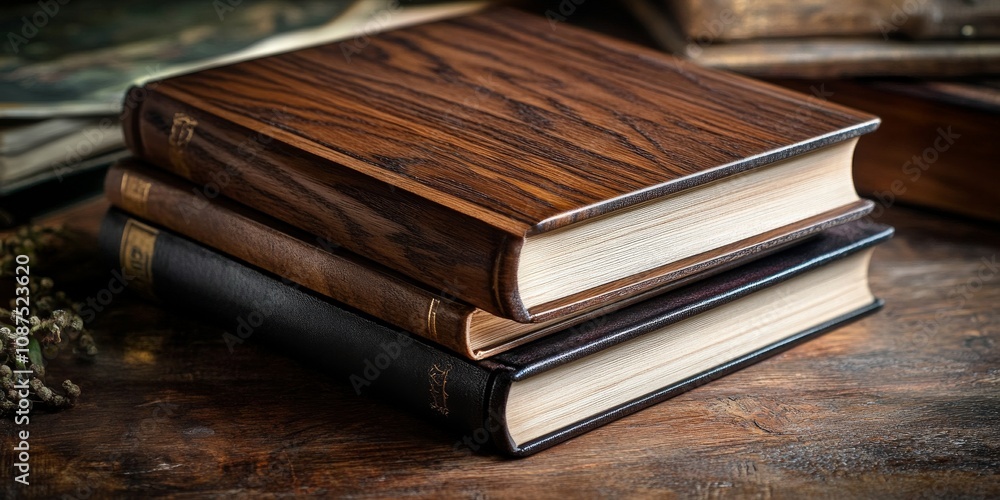 Luxury book featuring a beautifully crafted wooden cover, showcasing elegance and sophistication. This unique wooden cover adds a touch of luxury to any book collection. Luxury book featuring a beautifully crafted wooden cover, showcasing elegance and sophistication. This unique wooden cover adds a touch of luxury to any book collection.