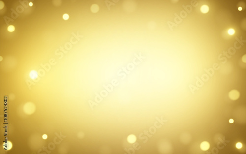 Golden Bokeh Light Background with Soft Glow. Blurry Gold Light Spots and Warm Gradient, Background decoration