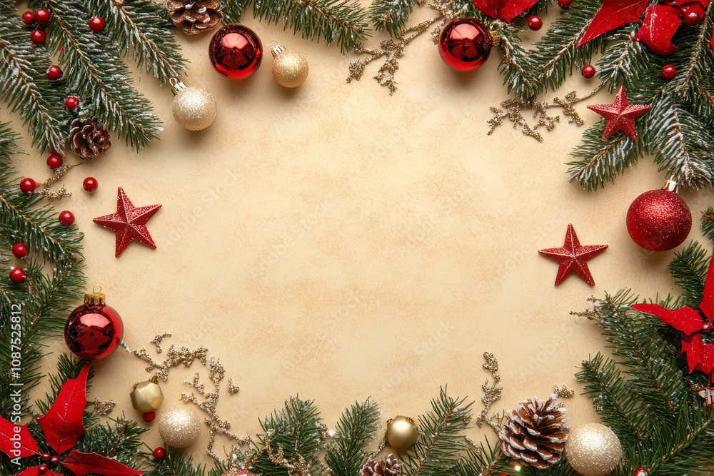 Festive Christmas Background With Stars, Snowflakes, and Holiday Decorations for Celebrations Festive Christmas Background With Stars, Snowflakes, and Holiday Decorations for Celebrations