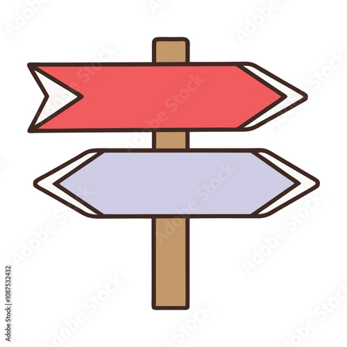 Direction Vector Illustration in Flat Color Clipart Design.