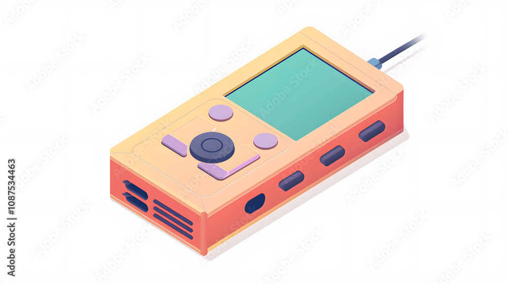 Obraz premium Voice Recorder Icon Jurnalist isometric Cartoon 3D