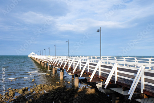 Shorncliffe pier, jetty, beach and bayside views, QLD photo