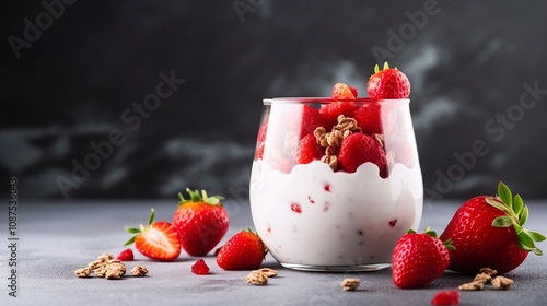 Strawberry with yogurt 