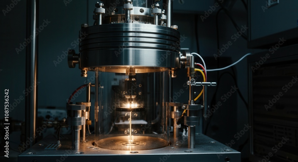 Advanced laboratory equipment conducting material science experiment Advanced laboratory equipment conducting material science experiment