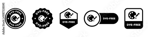 Dye Free - vector signs for product package labels.