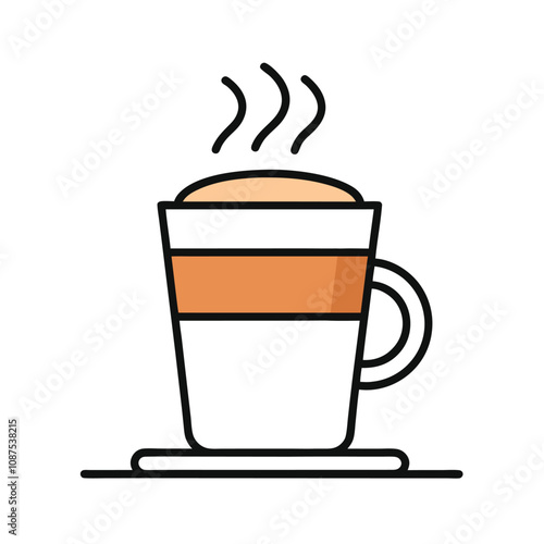 Simple Coffee Cup Vector Illustration - Line Drawing, Cartoon, Clipart, and Line Art Design

