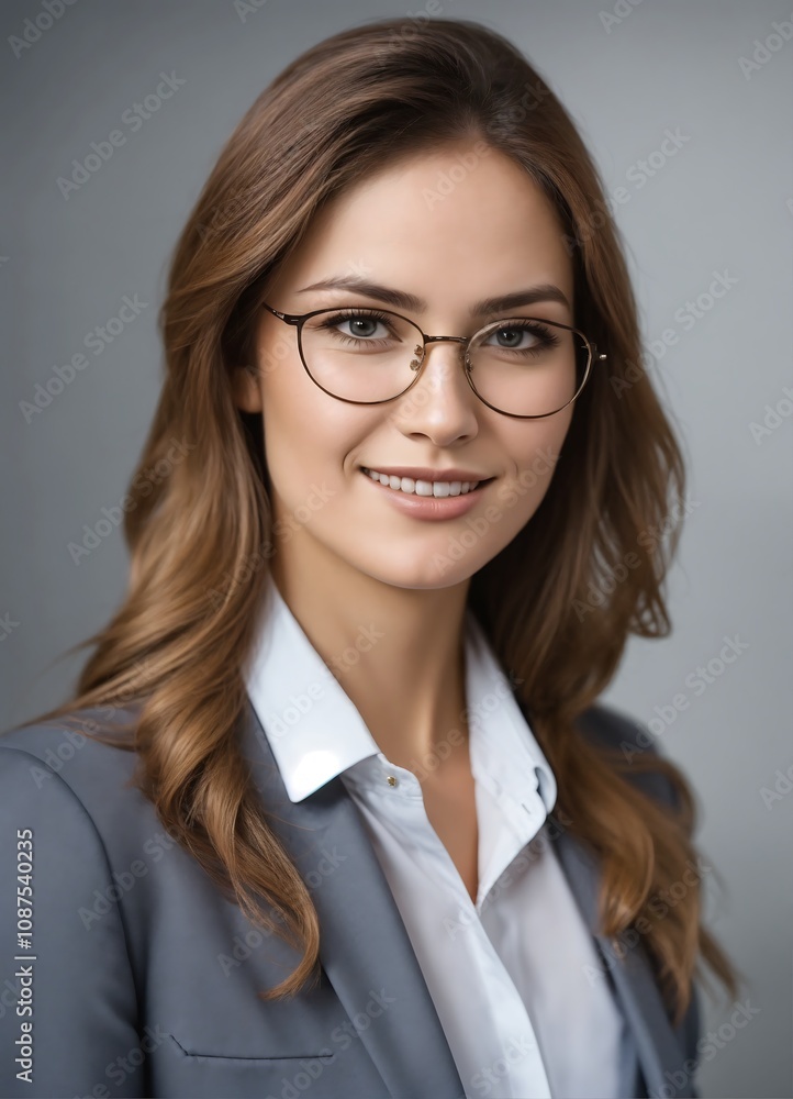 portrait of a business woman wear eyeglasses and happy face portrait of a business woman wear eyeglasses and happy face