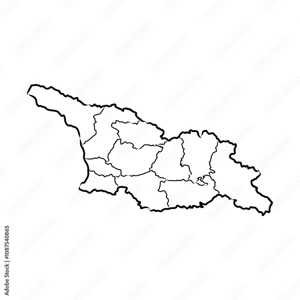 Doodle Map of Georgia map, vector sketch Doodle Map of Georgia map, vector sketch
