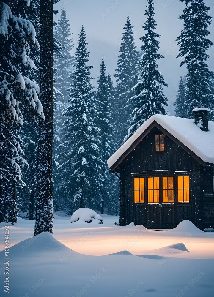 Naklejka premium house in the woods