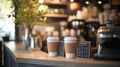 Small details like coffee cups and menu boards enhance the authenticity of the design.