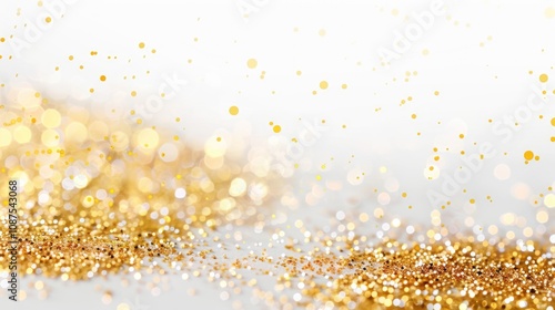 White And Gold Glitter Background: Abstract Beauty for Celebration Design