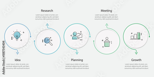 Timeline infographic template. 5 Step timeline journey, calendar Flat simple infographics design template. presentation graph. Business concept with 5 options, vector illustration.