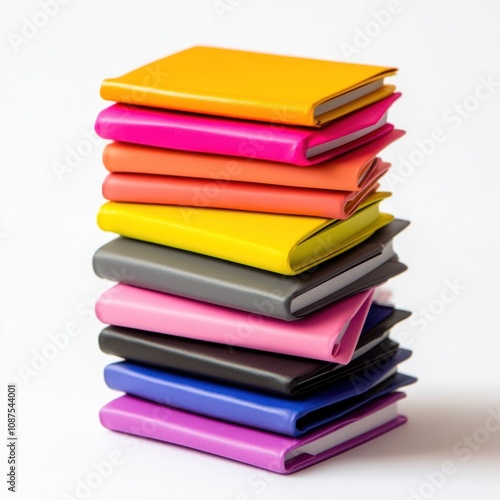 Wallpaper Mural A colorful stack of notebooks arranged neatly for organization or creative use. Torontodigital.ca