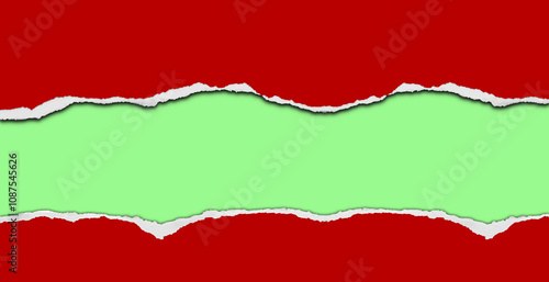 Wallpaper Mural Ripped red and green paper Christmas background Torontodigital.ca